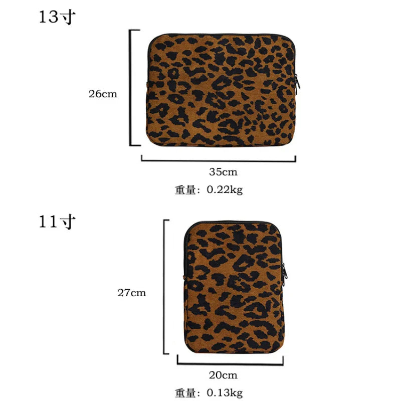 11/13inch Casual Fashion Cow Pattern Zebra Pattern Laptop Tablet E-Books Nylon Bag Portable Protective Case for Ipad Keyboard