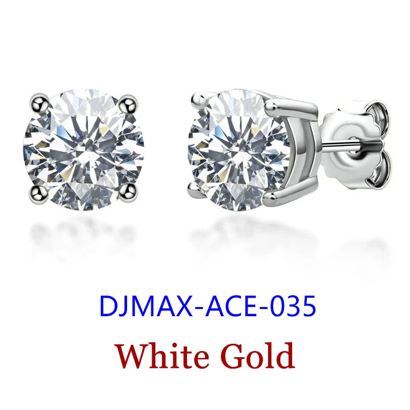 Premium 0.5-2ct Moissanite Diamond Stud Earrings for Women Orginal 925 Sterling Silver Screw Back Women Moissanite Earring 2024