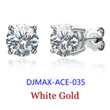 Premium 0.5-2ct Moissanite Diamond Stud Earrings for Women Orginal 925 Sterling Silver Screw Back Women Moissanite Earring 2024