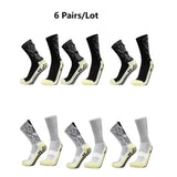 6 Pairs Football Socks Men Women Sports Socks Non-slip Silicone Bottom Soccer Socks Rugby Tennis Volleyball Badminton Socks