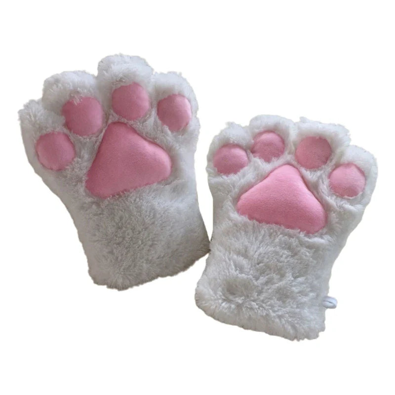 Furry for Cat Paws Gloves Animal Cosplay Costume Lion Bear Padded Mittens