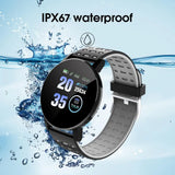 119 Plus Smart Watch Men Women Blood Pressure Waterproof Sport Round Smartwatch Smart Clock Fitness Tracker For Android IOS