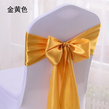 10/100pcs Satin Chair Bow Sashes Wedding Chair Knots Ribbon Butterfly Ties For Party Event Hotel Banquet Home Decoration