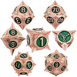 7pcs Solid Metal Dice Beautiful and Finely Crafted Number Dice Set for Dnd TRPG RPG Cthulhu Dice Running Team Desktop Decoration