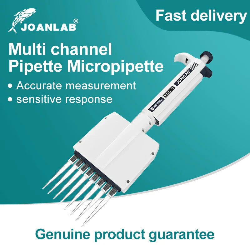 JOANLAB Multichannel Pipette Lab Supplies Variable Volume Micropipette 8 Channels 12 Channels Pipette Capacity: 0.5μl - 300μl