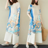 Fashion able Bohemian Indian Pakistani Clothing Cotton Muslim Ethnic Sari Traditional Two Piece Top And Pants