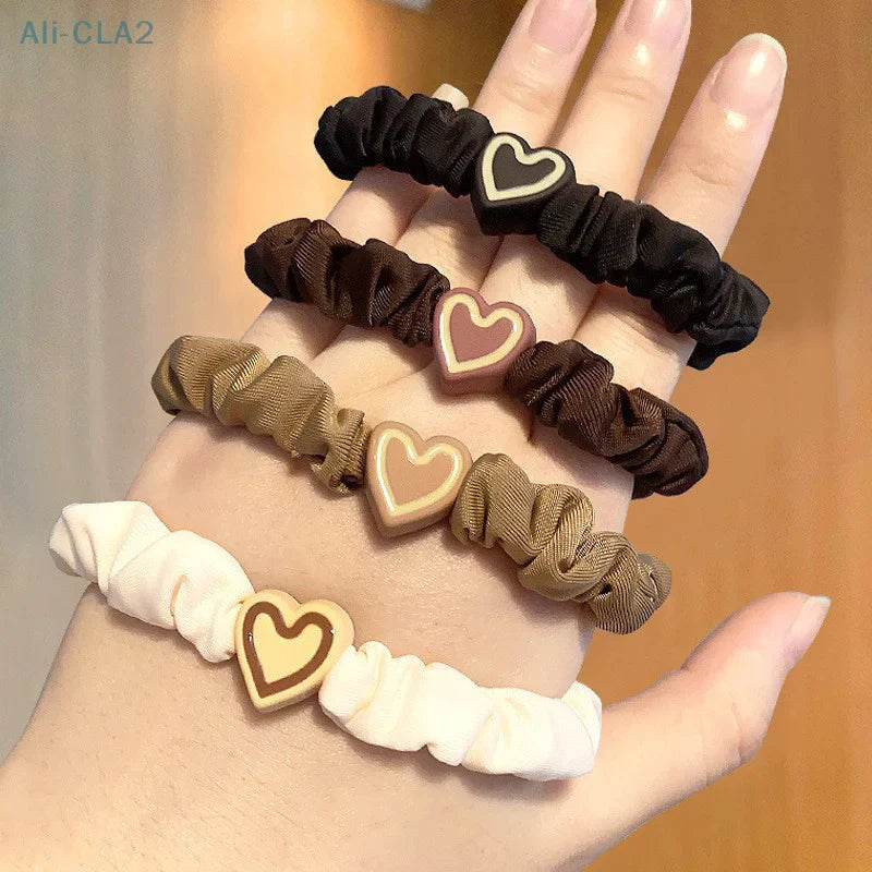 1PC New Korean Style Love Hair Ties Cute Big Ear Rabbit Head Rope Women High Elastic Hair Accessories Girl Daily Decoration