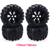 4pcs/pack 1/8 Scale 17mm Hex RC Truck Tires and Wheels Set Glued for Traxxas Maxx Tmaxx E-Revo Revo 3.3, JLB Cheetah Monster