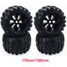 4pcs/pack 1/8 Scale 17mm Hex RC Truck Tires and Wheels Set Glued for Traxxas Maxx Tmaxx E-Revo Revo 3.3, JLB Cheetah Monster