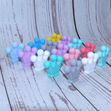 Joepada 10Pcs/lot Silicone Crown Beads Baby Teether Chew Necklace Pacifier Clips Chain DIY Shower Toy Beads BPA Free Accessory