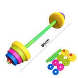 Children dumbbell detachable long barbell child boy girl plastic filled sand outdoor sports beach toys children indoor toys kids