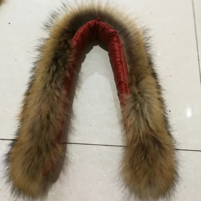 60x11cm Natural Mink Fur Collar for DIY Apparel Sewing Fluffy Trimming Fabric Coat Hood Shawl Decoration Sewing Costume Crafts