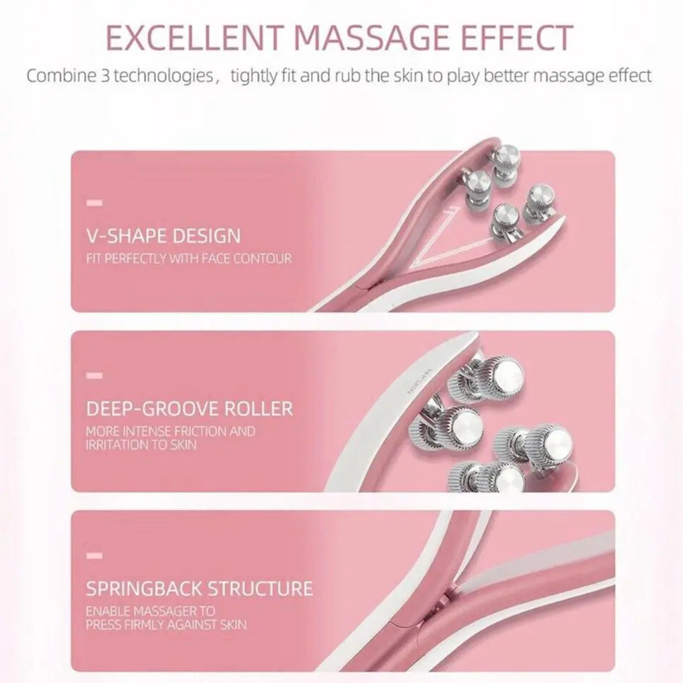 EMS V Face Lifting Roller Microcurrent Face Jaw Slimming Massager Double Chin Remover Face Care Skin Care Home Use Beauty Tool