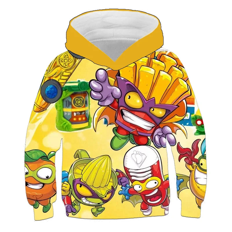 Kids Super Zings Hoodie Boys Girls Cartoon Kazoom Pullover Kids Superzings Hoodie Harajuku Streetwear Fall Winter