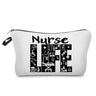 Nurse Makeup Bag Women Cosmetic Bag Toiletry Travel Organizer Lady Purse Cartoon Alphabet Print Zipper Hospital Doctor Gifts