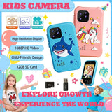 Children Camera Kids Smart Phone Toys Video Camera Outdoor Photography Games Touch Screen Phone with 32G SD Card