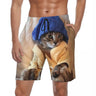 Cute Cat Animals Board Shorts Summer Funny Hawaii Beach Shorts Men Running Comfortable Design Swimming Trunks