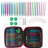 Aluminum Circular Knitting Needles Set Interchangeable Crochet Hooks Weaving Yarn Knitting Craft Tools Accessories Kit Needle