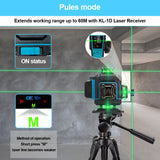 KEZERS 16 Lines 4D Display Green Laser Level KL4D-03G Self leveling 360 1PC 4000mAh Li-ion Battery Remote Control Cloth Bag