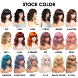 Amir Brown Wigs Synthetic Natural Wavy Wigs for Women Shoulder Length Hair Ombre Blond Bob wigs Pink Blue Curly Wigs Cosplay