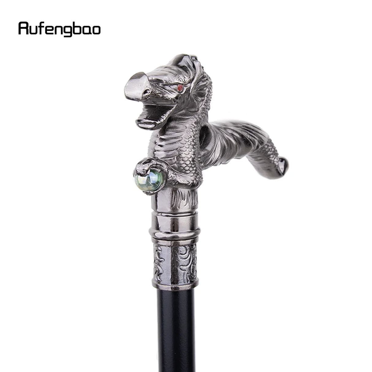 Dragon Scrambling Ball Walking Stick with Hidden Plate Self Defense Fashion Cane Plate Cosplay Crosier Stick 93cm