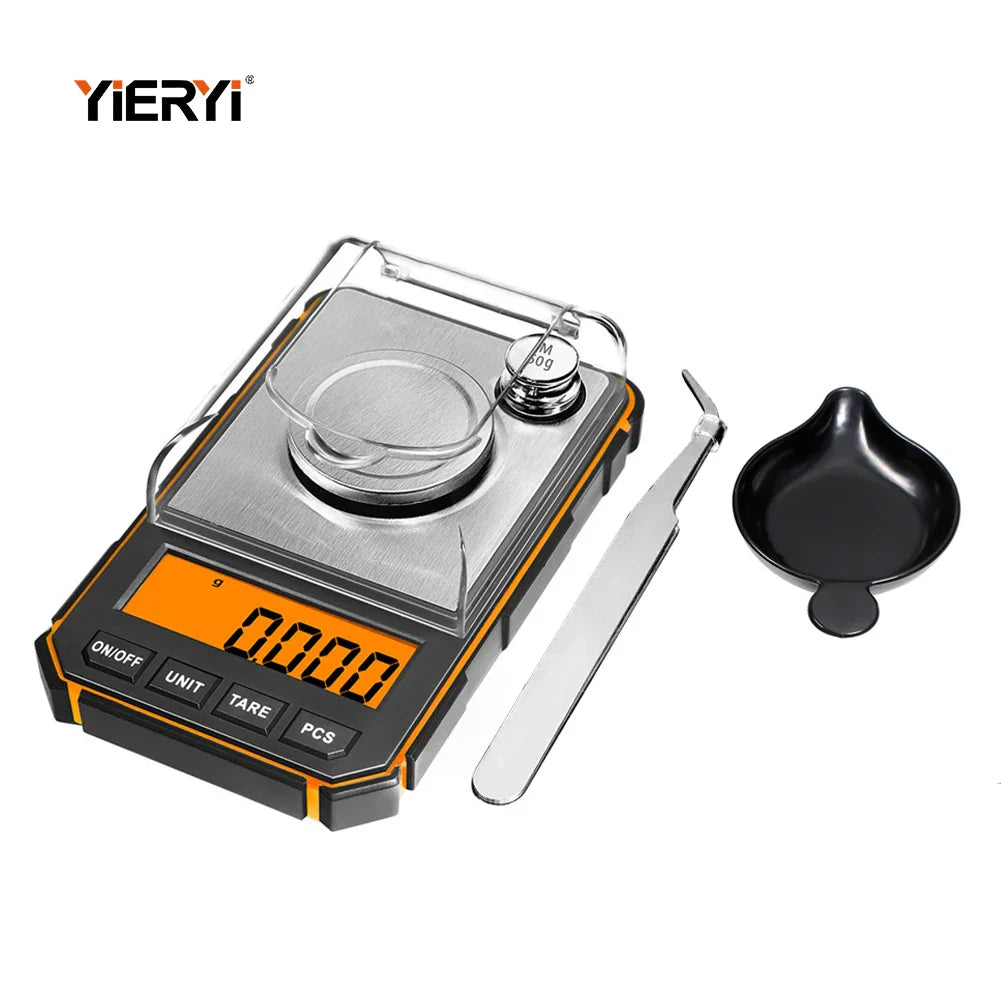 Yieryi 50g Electronic Scales 0.001 High Precision LCD Digital Jewelry Scale Pocket Electronic Balance Lab Weight Milligram Scale