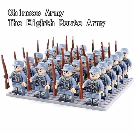 WW2 24pcs Military Army Soldier Soviet US UK German France Building Blocks Set Model Bricks Action Figures Weapon Toys Kids Gift