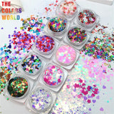 TCT-063 Valentine's Day Mix Heart Glitter Nail Art Decoration Cosmetics Makeup Facepaint  Body Art Glitter Nail Salon Decoration