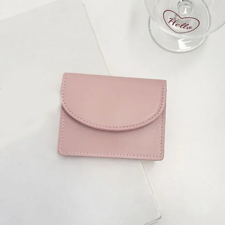 Korean Version Silver Credit Card Holder Purse for Women Simple Cover Type Coin Wallet Ins Student Wallet Female Card Wallet