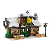 MOC Christmas Winter Village Cafeby Building Holiday Cottage Streets Cape Reindeer Santa Claus Blocks Kids Friend Toys