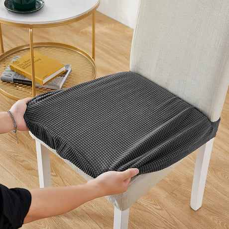 Jacquard Chair Cushion Cover for Elastic Chair Slipcovers for Dining Room Chair Protector Chair Seat Cover for Home Chair Covers