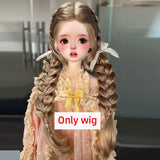 1/6BJD Wig Bangs Ponytail Curly Soft Mohair Wig Braids Suitable for 30cm DD SD Doll Wig Toy Accessories 6-7 Inches Hair