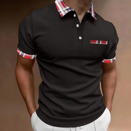 High Quality Men's Patchwork Polo Shirt 2023 Summer New High-end Business Casual Lapel Short Sleeve T-Shirt Top S-3XL