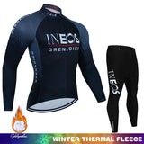 Winter Thermal Fleece Cycling Clothing Mtb Man Laser Cut Ineos Grenadier Sports Men's Suit Jersey Road Bike Uniform 2024 Bib Set