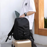 Male Backpacks College Student School Backpack Men Light Weight Travel Back Pack Bag Business Office Black