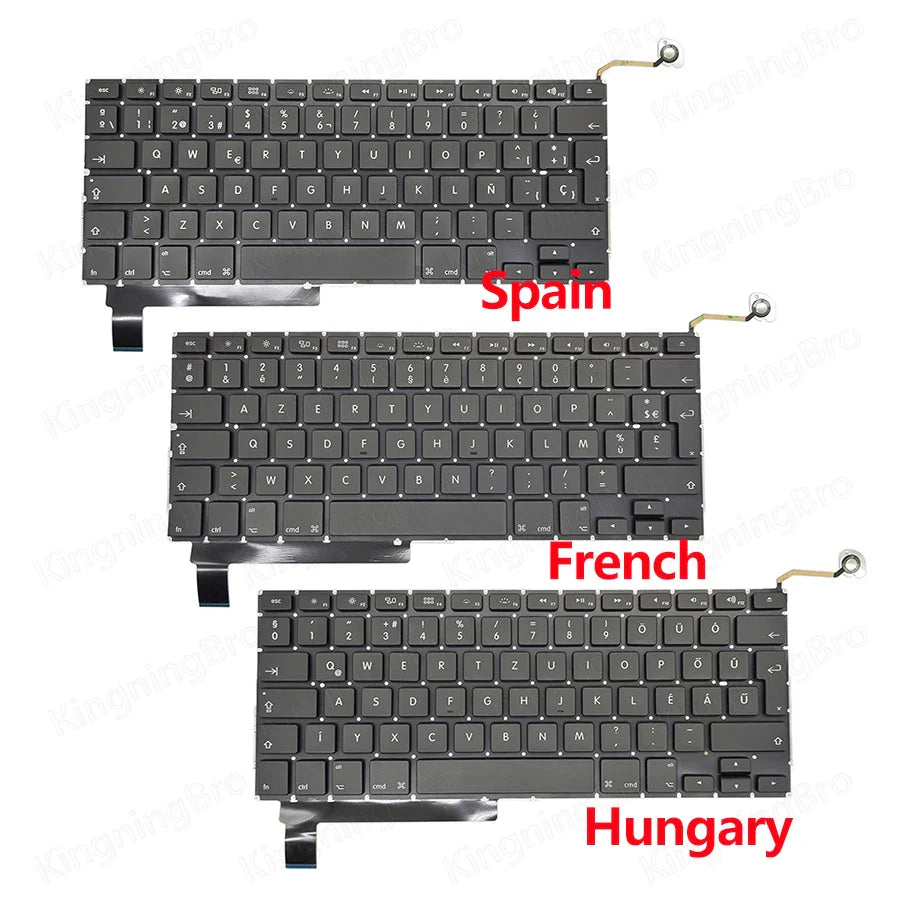 New A1286 Keyboard For MacBook Pro 15" A1286 Replacement Keyboard US UK ES FR RU DE HU KR PT DK NO 2009 2010 2011 2012