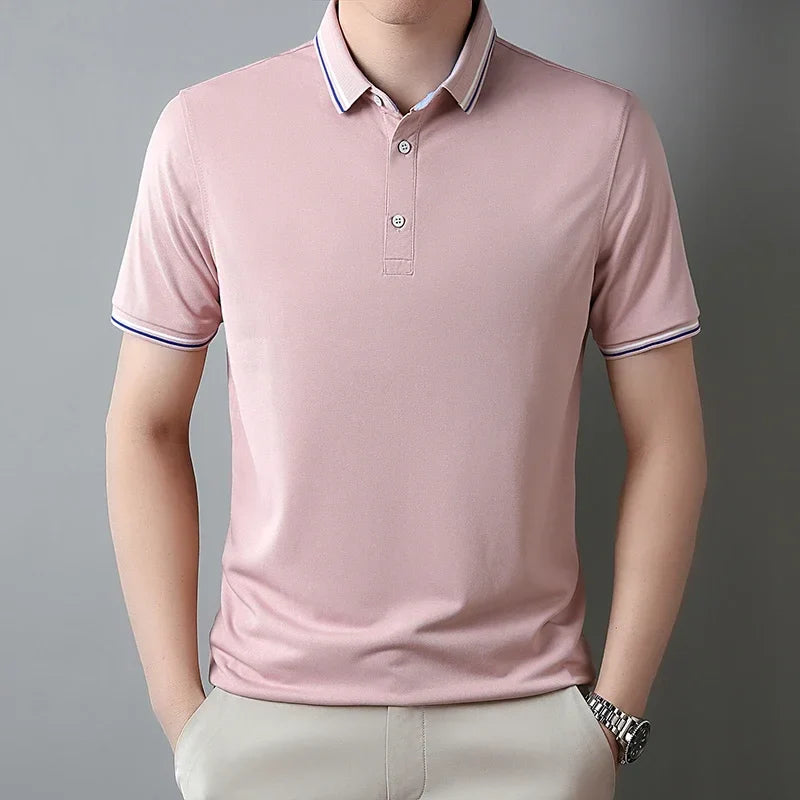 Pure Cotton Short Sleeved T-shirt, Men's Lapel, Summer New Casual and Comfortable POLO Shirt