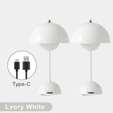 Mushroom Flower Bud Rechargeable LED Table Lamps Desk Night For Bedroom Dining Touch Night Light Simple Modern Decoration