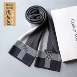 Fashion Classic Business Scarf Men Wool Scarf Soft Warm Thermal Muffler Casual Cashmere Knitted Shawl Male Autumn Winter No Box