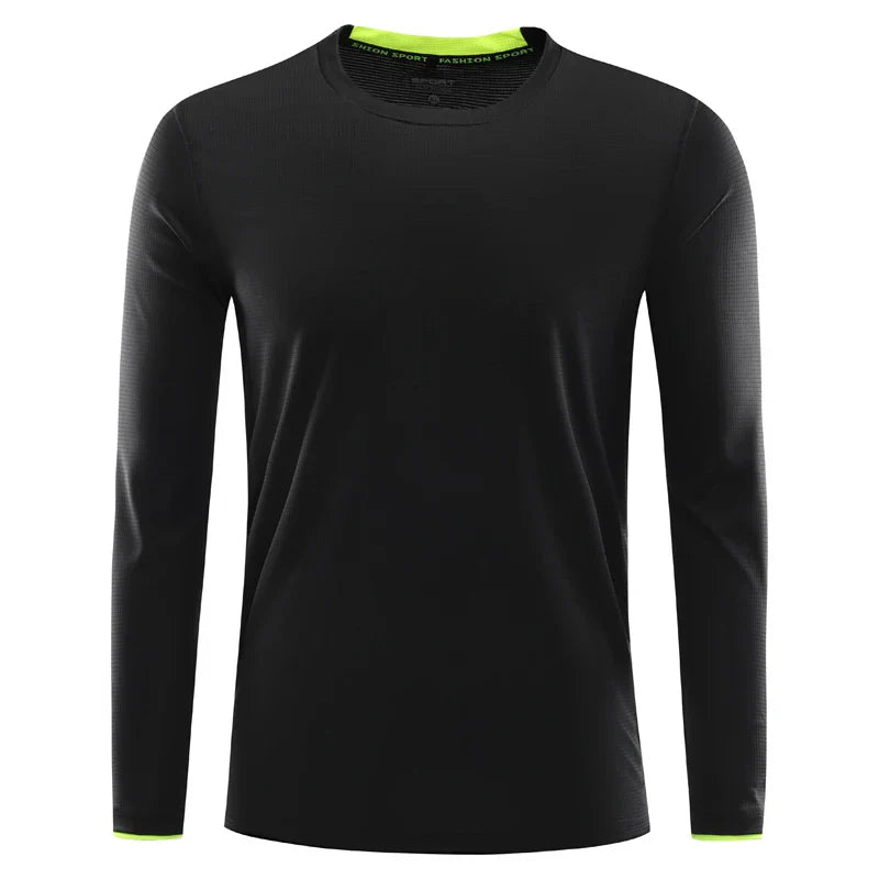 Sports quick drying long sleeved T-shirt with customized logo printed for men and women's breathable team uniform embroidery