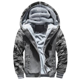 Men's Thicken Jacket Fleece Lining Winter Warm Hooded Coats Mens Windproof Full Zip Down Jackets Casual Outwear Sportswear