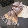 High Quality 100% Wool Scarf Female Fashion Classic Soft Cashmere Muffler Women Warm Thermal Shawl Outside Autumn Winter