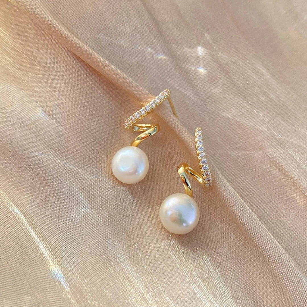 Elegant Pearl Earrings For Women Girls Glossy Rhinestone Stud Earrings Bride Ear Stud 2024 Wedding Party Trendy Ear Jewelry