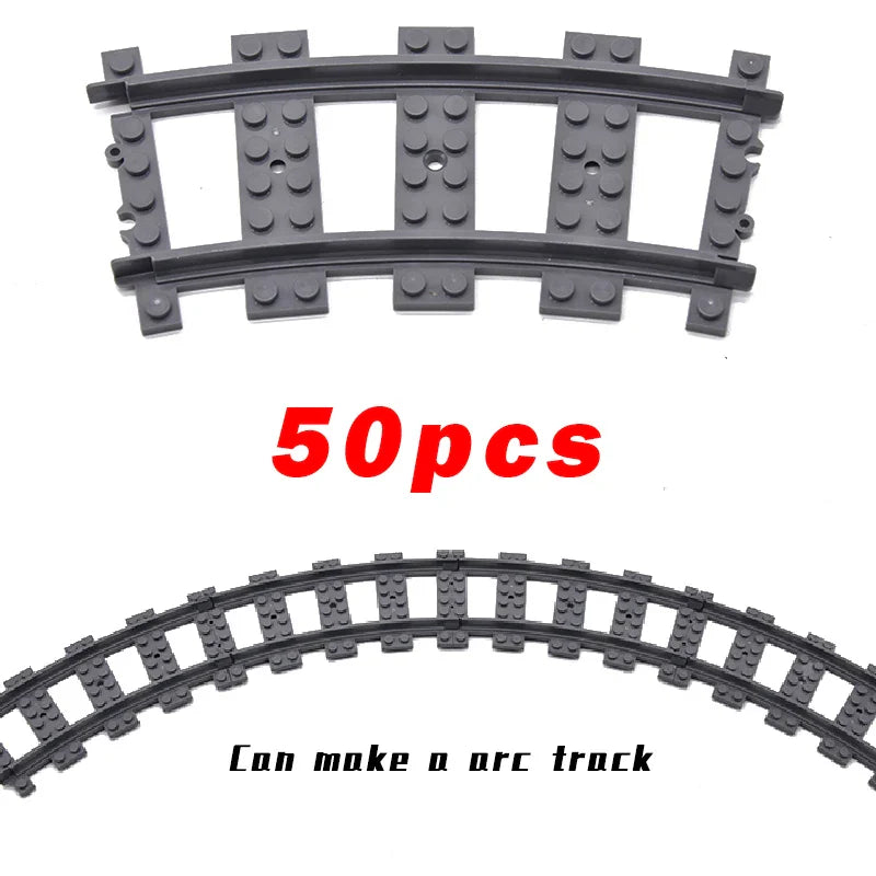 City Trains Train Rail Crossing Track Rails Soft Tracks Cruved Straight Railway Building Blocks Bricks DIY Toys For Children Boy