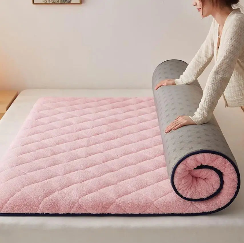 Bed Mattress Thickness Bedding Mat Tatami Mat Winter Warm Thick Soft Plush Mattress Breathable Student Dormitory