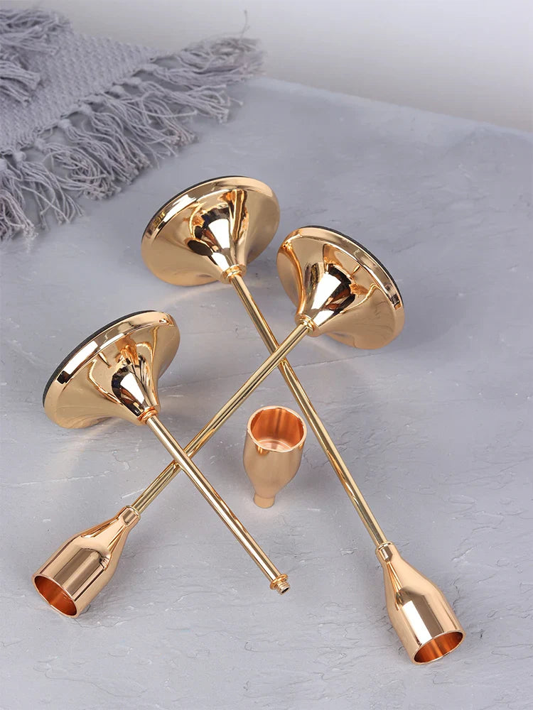 3Pcs/Set European style Metal Candle Holders Candlestick Fashion Wedding Table Candle Stand Exquisite Candlestick Christmas Tabl