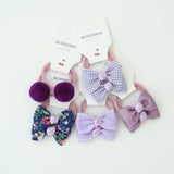 10Pcs/Lot  Children's Cute Headwear Hair Accessories Baby's Basic Bow Tie Band Set Small Scrunchie Kids Elastic Hair Ties