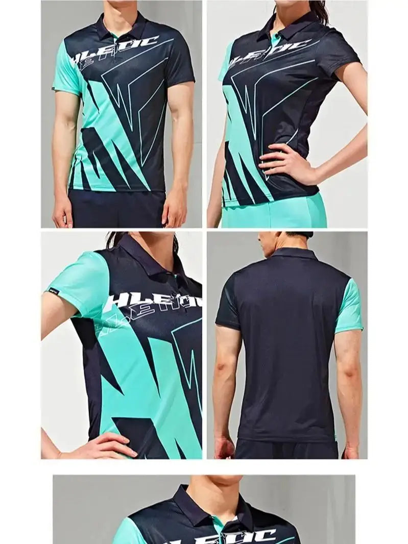 Very good quality 2024 New badminton clothes women's tennis shirt men's table tennis clothes breathable quick drying