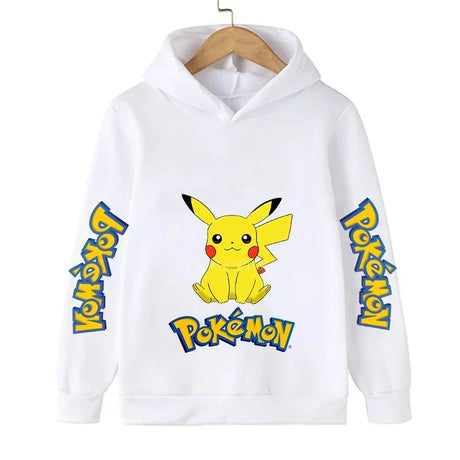 Pokemon Children Costume Spring Boy Hoodie Kids Clothes Funny Pikachu Pokemons Hoodies for Teen Girls 2-12y Baby Boys Sweatshirt