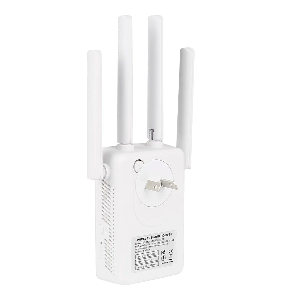 1PC Wireless Repetidor WIFI Repeater 300Mbps Dual Antenna Wi Fi Booster Wi/Fi Long Range Extender 2.4G Wi-Fi Signal Amplifier